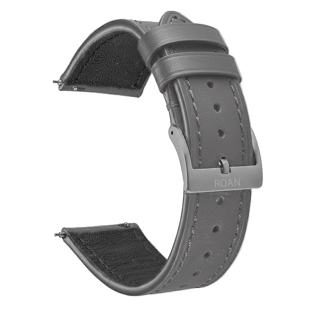 ROAN Straps | Blue Italian Leather Watch Strap with Silver Pin Buckle - Handmade Artisanal Watch Band (20mm 22mm 24mm)