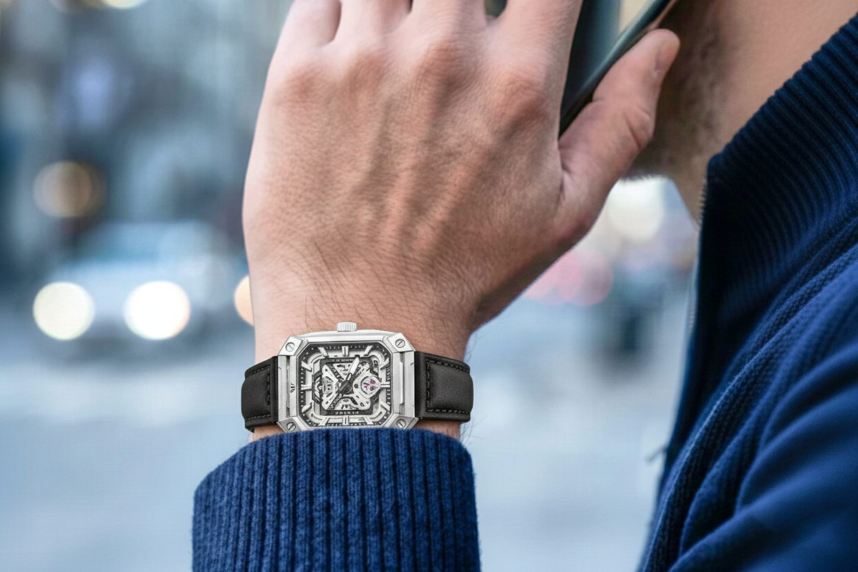 ROAN Straps | Handmade  Black Italian Leather Watch Strap - Premium Artisanal Watch Band (20mm 22mm 24mm)