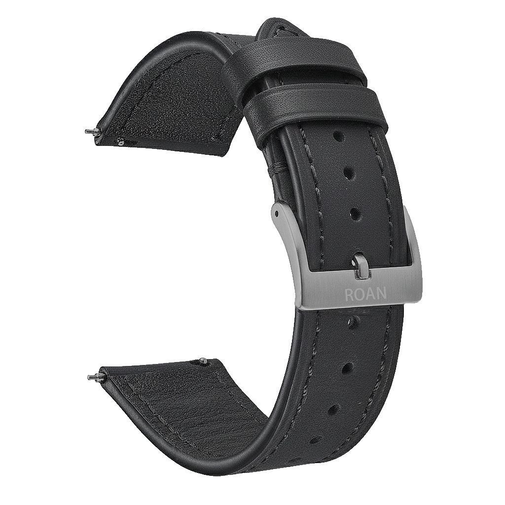 ROAN Straps | Tan Brown Italian Leather Watch Strap with Silver Pin Buckle - Handmade Artisanal Watch Band (20mm 22mm 24mm)
