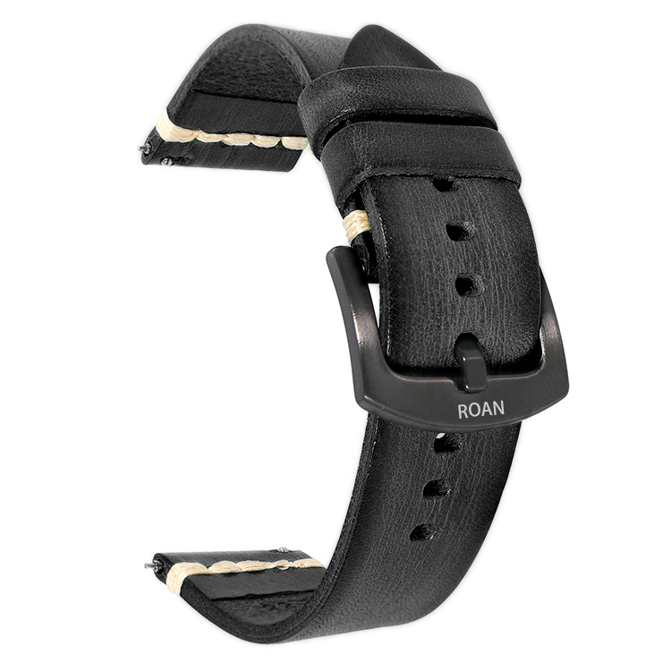 ROAN Straps | Brown Italian hand-tanned cowhide watch strap - Retro rugged style (20mm 22mm 24mm)