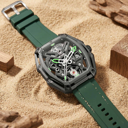 ROANSTRAPS | "Dune Forest" - Minimalist FKM Rubber Watch Strap, Grade 5 Titanium Hardware (Custom Engraving Included)