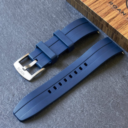 ROANSTRAPS | "Dual-Track Abyss" - Premium FKM Rubber Watch Strap, Grade 5 Titanium Hardware (Custom Engraving Included)