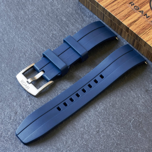 ROANSTRAPS | "Dual-Track Abyss" - Premium FKM Rubber Watch Strap, Grade 5 Titanium Hardware (Custom Engraving Included)