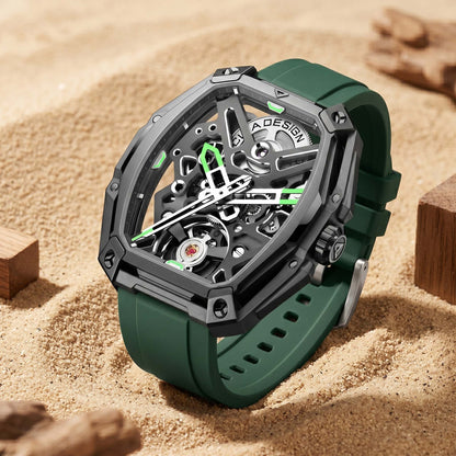ROANSTRAPS | "Dune Forest" - Minimalist FKM Rubber Watch Strap, Grade 5 Titanium Hardware (Custom Engraving Included)