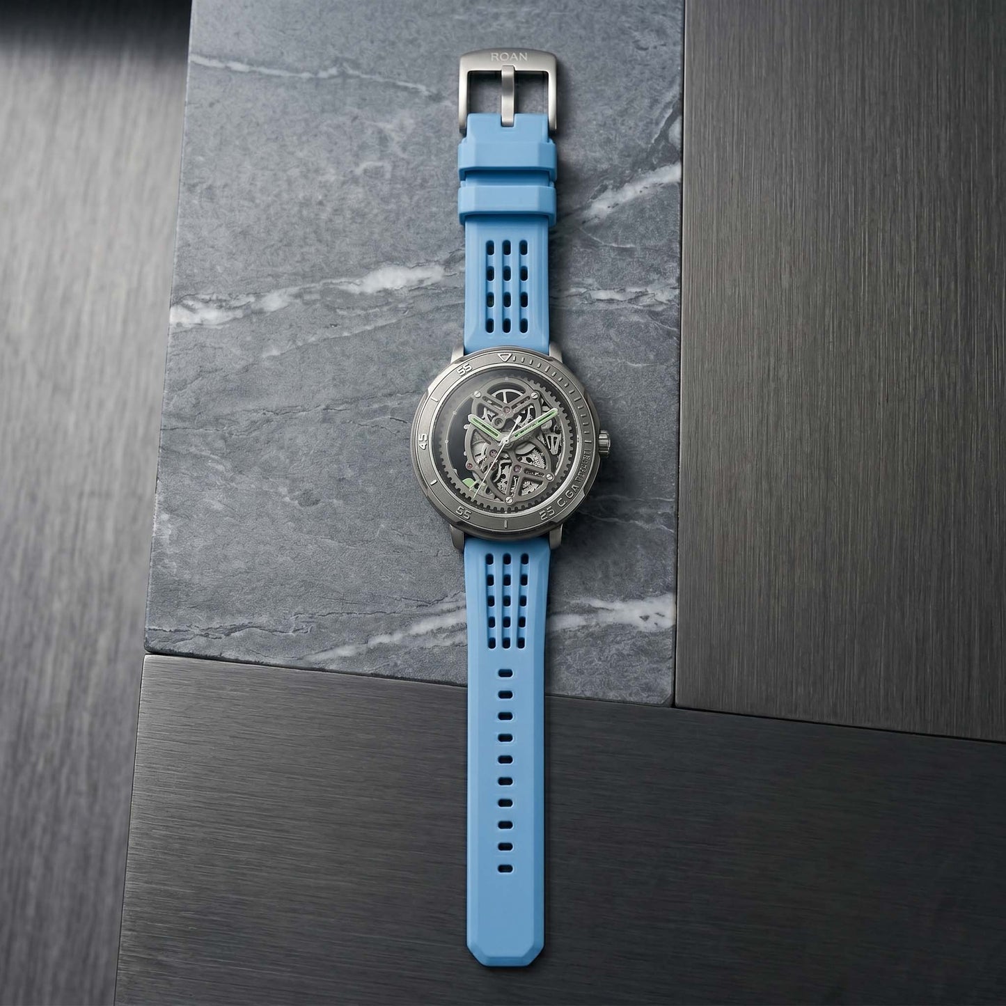 ROANSTRAPS | Pro-Vent FKM Strap & Custom Engraving（Light Blue）
