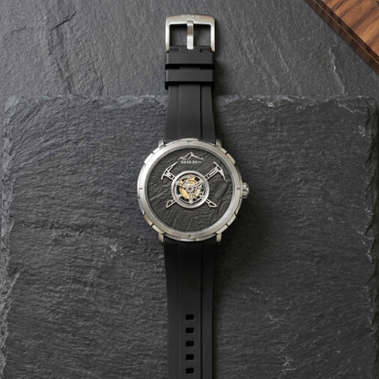 ROANSTRAPS | "Obsidian Stealth" - Premium FKM Rubber Watch Strap, Grade 5 Titanium Hardware (Custom Engraving Included)
