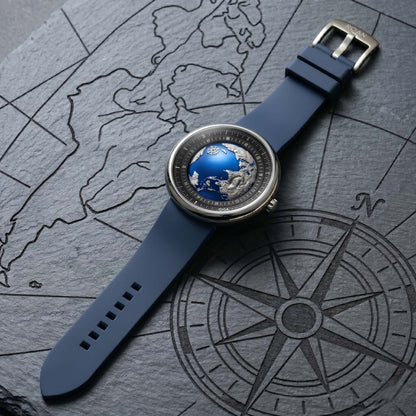 ROANSTRAPS | "Ocean Flow" - Premium FKM Rubber Watch Strap, Grade 5 Titanium Hardware (Custom Engraving Included)