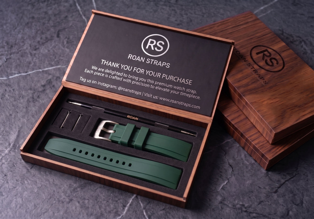 ROANSTRAPS | "Dune Forest" - Minimalistisches FKM-Kautschukarmband, Grade-5-Titan-Hardware (inkl. individueller Gravur)