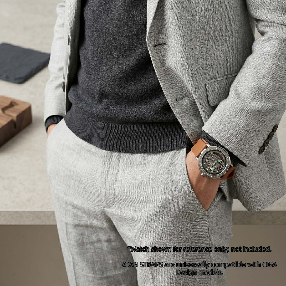 ROAN Straps | Schwarzes FMK Fluorkautschukarmband - Das klassische quadratische Lochdesign - Wasserdichtes und schweißbeständiges Fluorkautschuk-Uhrenarmband (19mm 20mm 21mm 22mm 23mm 24mm)