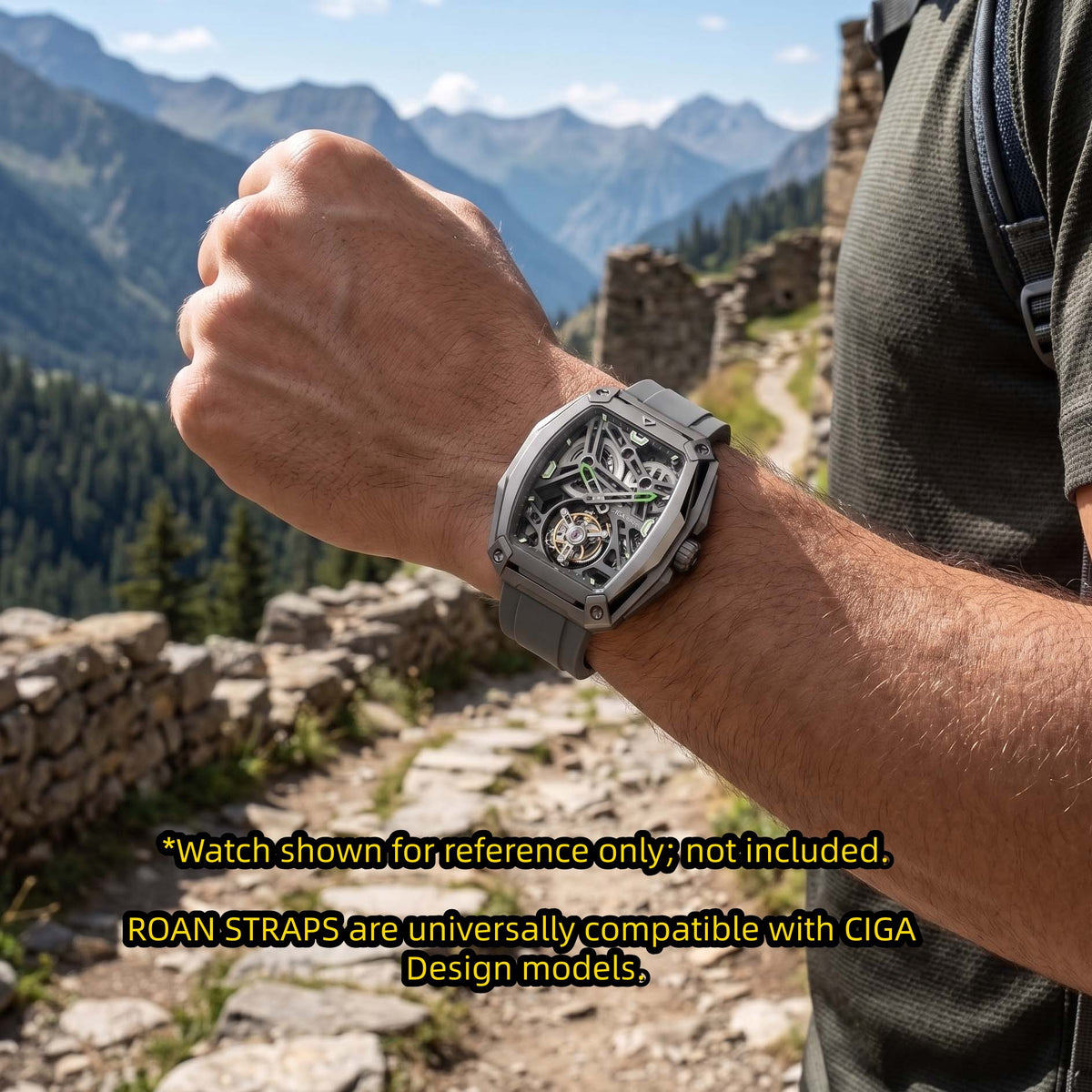 ROANSTRAPS | "Summit Slate" - Adventure-Ready FKM Rubber Watch Strap
