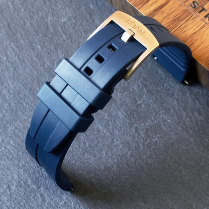 ROANSTRAPS | "Dual-Track Stealth" - Premium FKM Rubber Watch Strap, Grade 5 Titanium Hardware (Custom Engraving Included)
