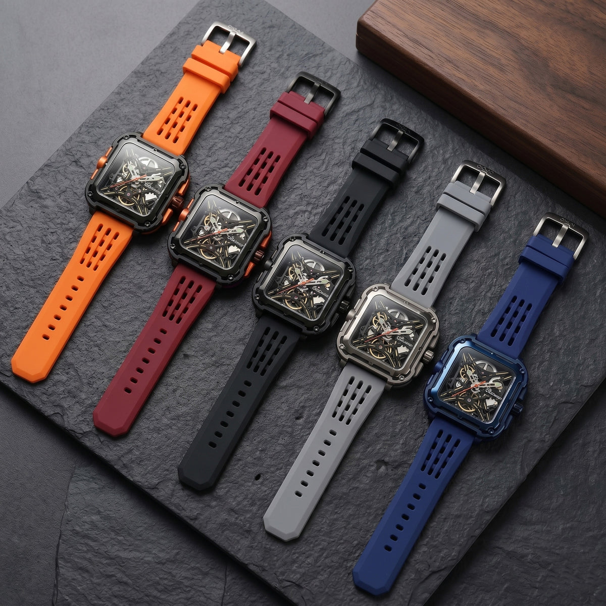 ROAN Straps | Kaffee Fluorkautschukarmband der Spitzenklasse mit FMK-Qualität – dichtes Aushöhlungsdesign im Matrix-Stil – atmungsaktives, wasserdichtes, staubdichtes FKM-Fluorelastomer-Uhrenarmband (18 mm, 19 mm, 20 mm, 21 mm, 22 mm, 24 mm)