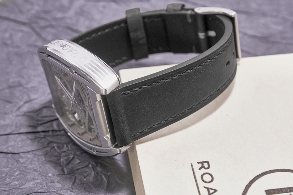 ROAN Straps | Black Italian Leather Watch Strap with Silver Pin Buckle - Handmade Artisanal Watch Band (20mm 22mm 24mm)