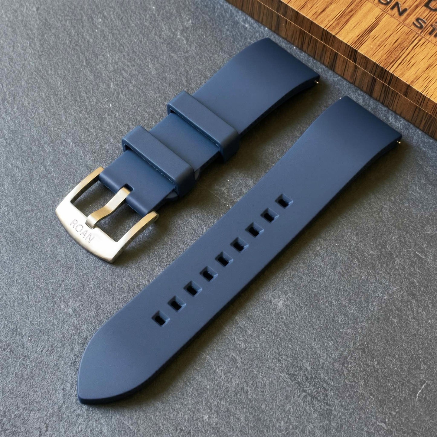 ROANSTRAPS | "Ocean Flow" - Premium FKM Rubber Watch Strap, Grade 5 Titanium Hardware (Custom Engraving Included)