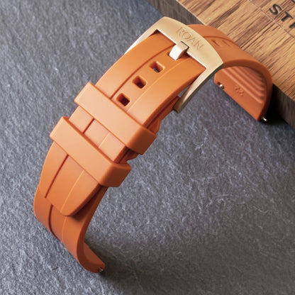 ROANSTRAPS | "Dual-Track Shadow" - Premium FKM Rubber Watch Strap, Grade 5 Titanium Hardware (Custom Engraving Included)