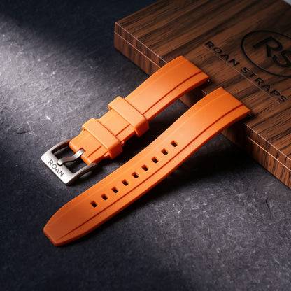 ROAN STRAPS | Pro-Vent Aerospace-Grade FKM Rubber Watch Band - Signal Solar Orange (20mm, 22mm)