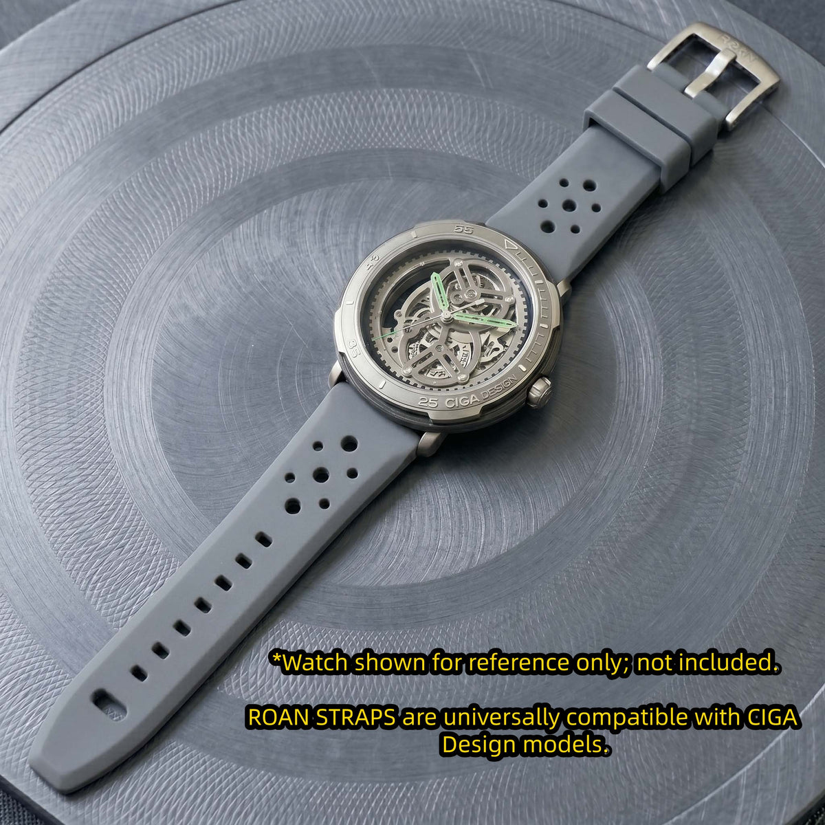 ROANSTRAPS | Steel Grey - Aero-Vent Series | Premium FKM Rubber Watch Strap