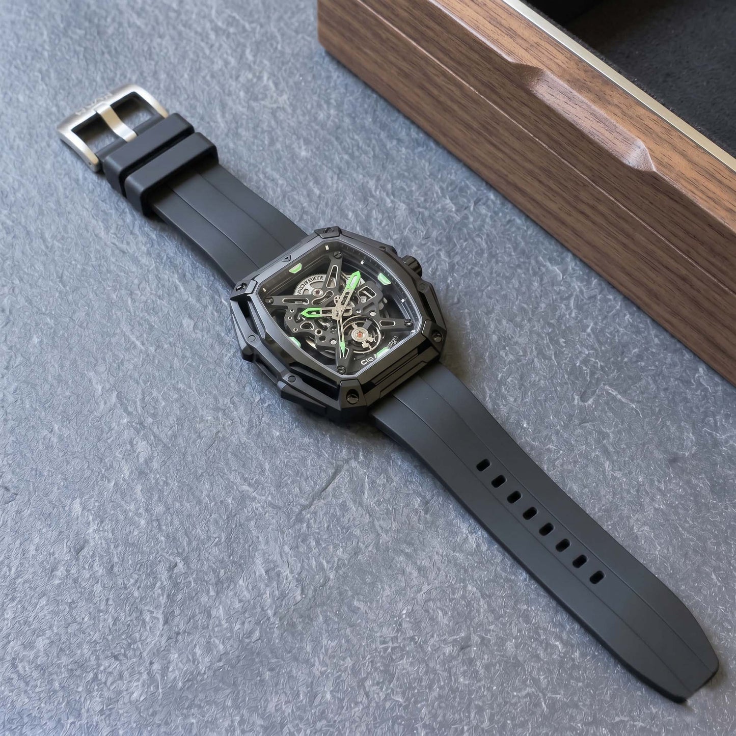 ROANSTRAPS | "Dual-Track Stealth" - Premium FKM Rubber Watch Strap, Grade 5 Titanium Hardware (Custom Engraving Included)