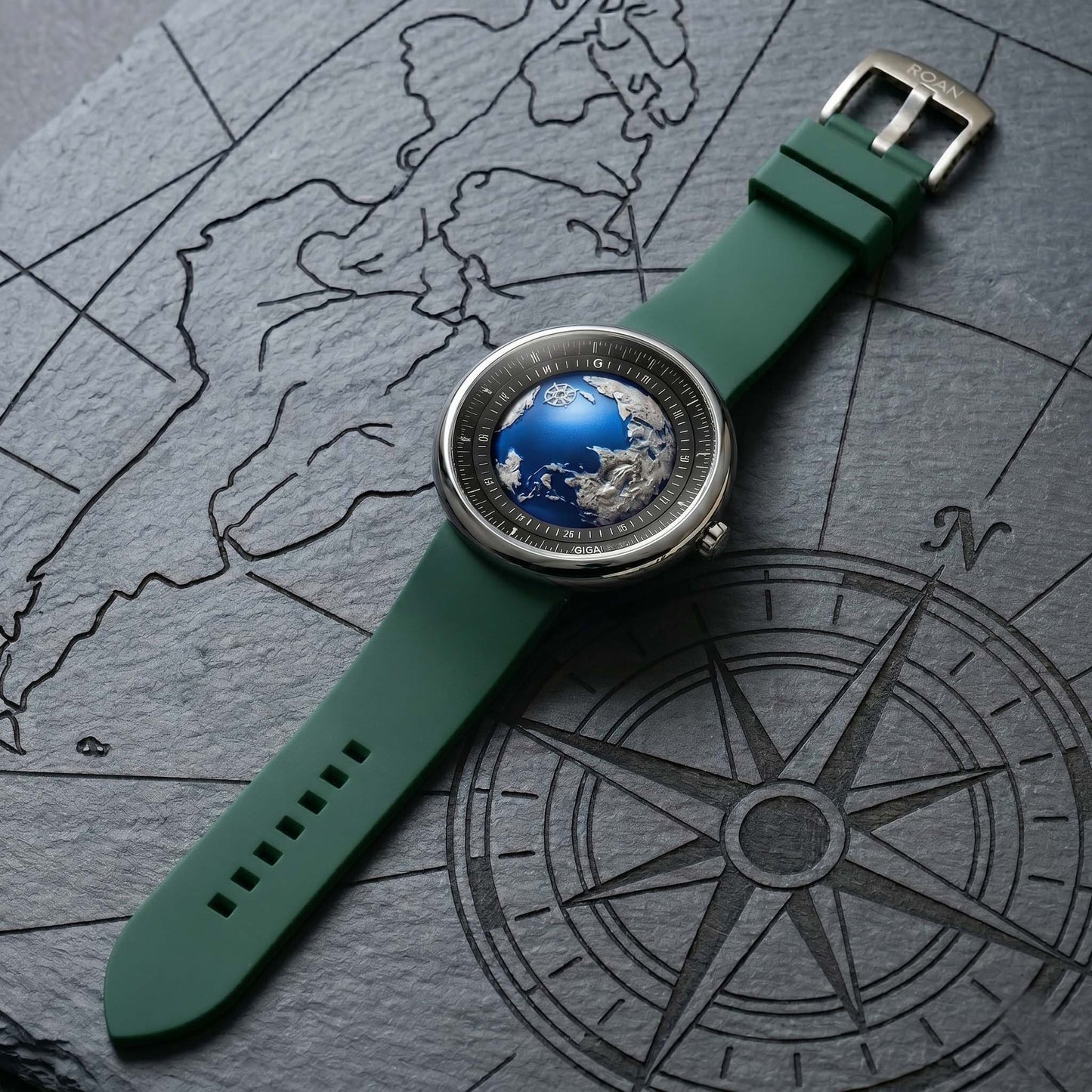 ROANSTRAPS | "Forest" - Premium FKM Rubber Watch Strap, Grade 5 Titanium Hardware (Custom Engraving Included)