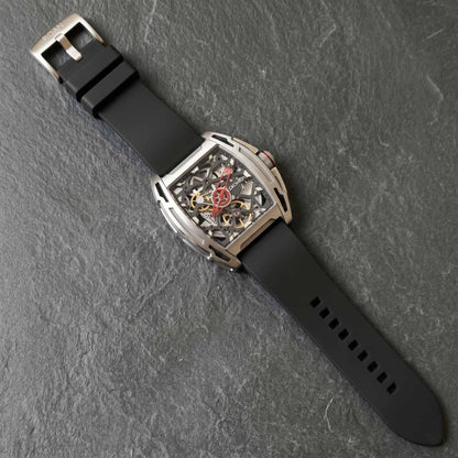 ROANSTRAPS | "Midnight" - Premium FKM Rubber Watch Strap, Grade 5 Titanium Hardware (Custom Engraving Included)