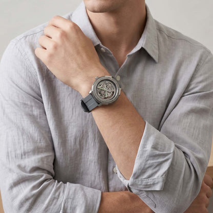 ROANSTRAPS | "Dual-Track Shadow" - Premium FKM Rubber Watch Strap, Grade 5 Titanium Hardware (Custom Engraving Included)