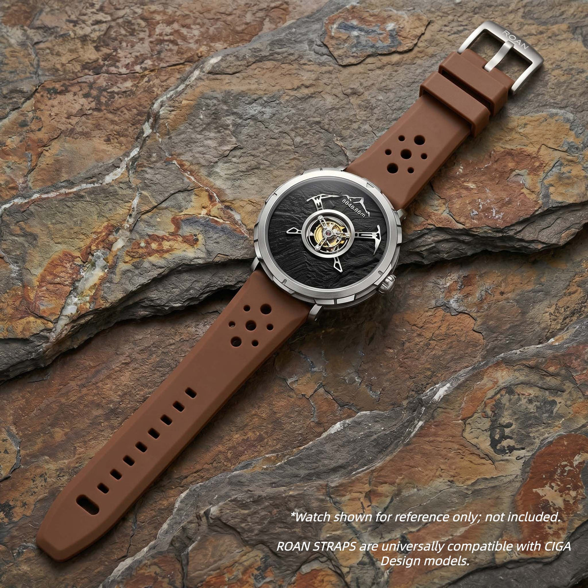 ROANSTRAPS | Espresso Brown - Aero-Vent Series | Premium FKM Rubber Watch Strap