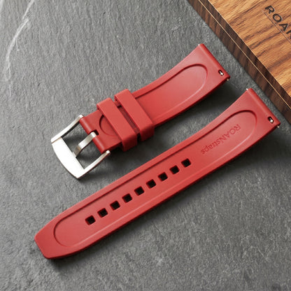 ROANSTRAPS | "Crimson Power" - Bold FKM Rubber Watch Strap, Grade 5 Titanium Hardware (Custom Engraving Included)