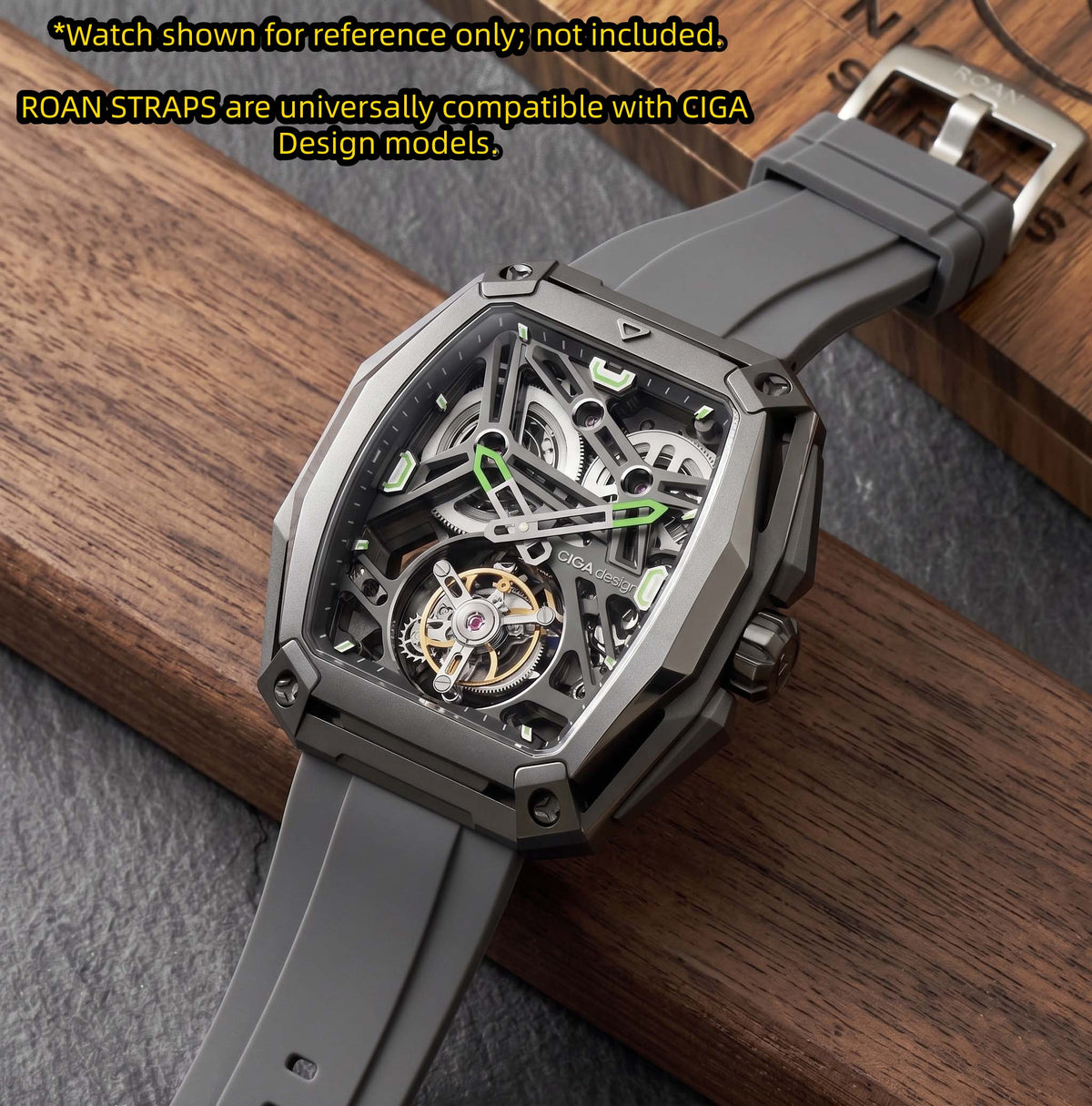 ROANSTRAPS | "Summit Slate" - Adventure-Ready FKM Rubber Watch Strap