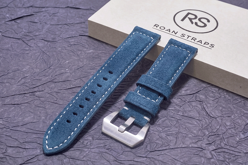 ROAN Straps | Handmade  Blue Italian Leather Watch Strap - Premium Artisanal Watch Band (20mm 22mm 24mm)