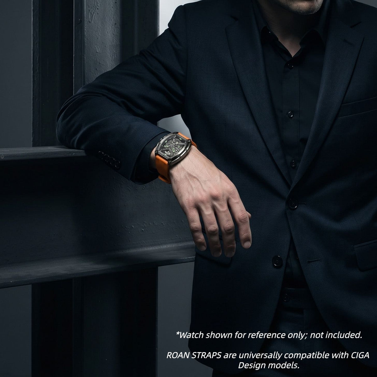 ROANSTRAPS | "Dual-Track Ignition" - Premium FKM Rubber Watch Strap, Grade 5 Titanium Hardware (Custom Engraving Included)