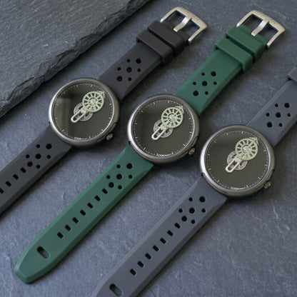 ROANSTRAPS | Steel Grey - Aero-Vent Series | Premium FKM Rubber Watch Strap