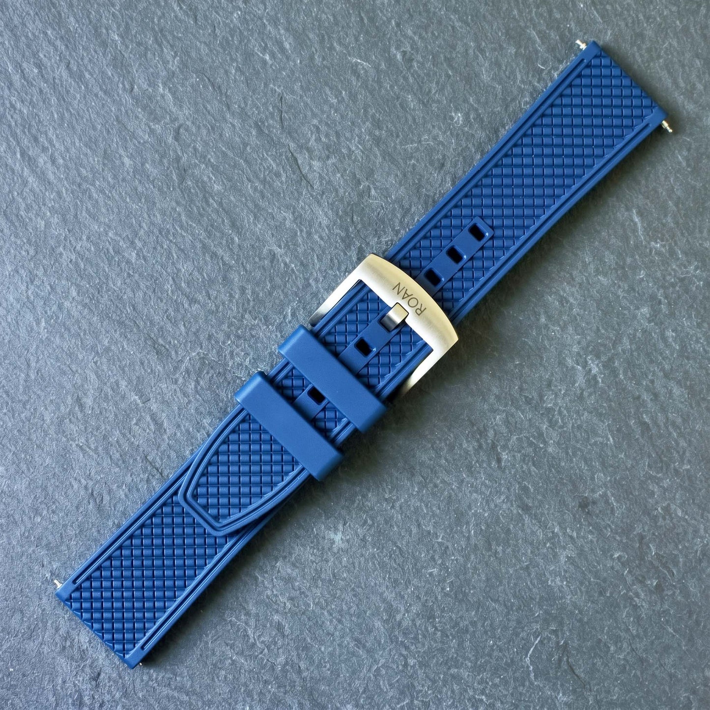 ROANSTRAPS | "Abyss Grid" - Premium FKM Rubber Watch Strap, Grade 5 Titanium Hardware (Custom Engraving Included)