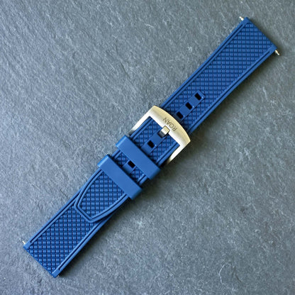 ROANSTRAPS | "Abyss Grid" - Premium FKM Rubber Watch Strap, Grade 5 Titanium Hardware (Custom Engraving Included)