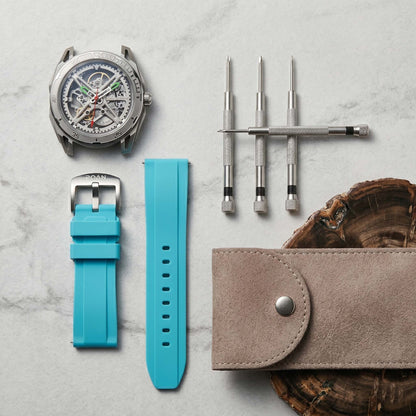 ROANSTRAPS | "Tiffany Vitality" - Minimalist FKM Rubber Watch Strap, Grade 5 Titanium Hardware (Custom Engraving Included)
