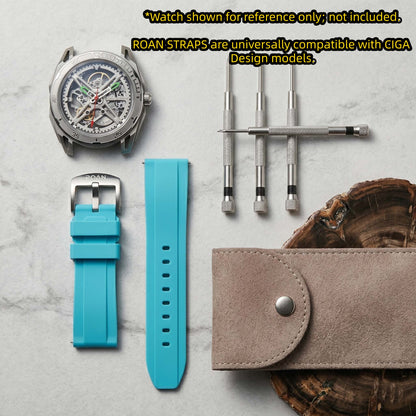 ROANSTRAPS | „Tiffany Vitality“ – Minimalistisches FKM-Kautschuk-Uhrenarmband, Grade 5 Titan-Hardware (inkl. individueller Gravur)