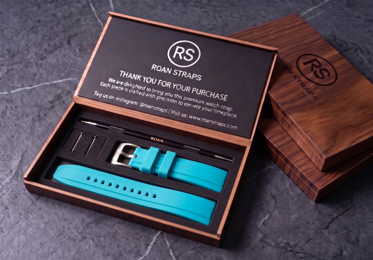 ROANSTRAPS | „Tiffany Vitality“ – Minimalistisches FKM-Kautschuk-Uhrenarmband, Grade 5 Titan-Hardware (inkl. individueller Gravur)