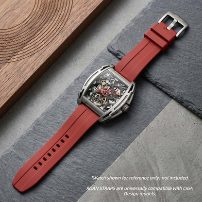 ROAN Uhrenarmband | Blaues Fluorkautschukarmband – Dreidimensionale Gratliniengestaltung – Wasserdichtes & hochwertiges Sportarmband (20 mm, 22 mm, 24 mm)