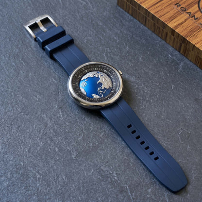 ROANSTRAPS | "Dual-Track Abyss" - Premium FKM Rubber Watch Strap, Grade 5 Titanium Hardware (Custom Engraving Included)
