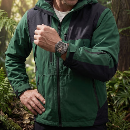 ROANSTRAPS | "Forest Grid" - Premium FKM Rubber Watch Strap, Grade 5 Titanium Hardware (Custom Engraving Included)