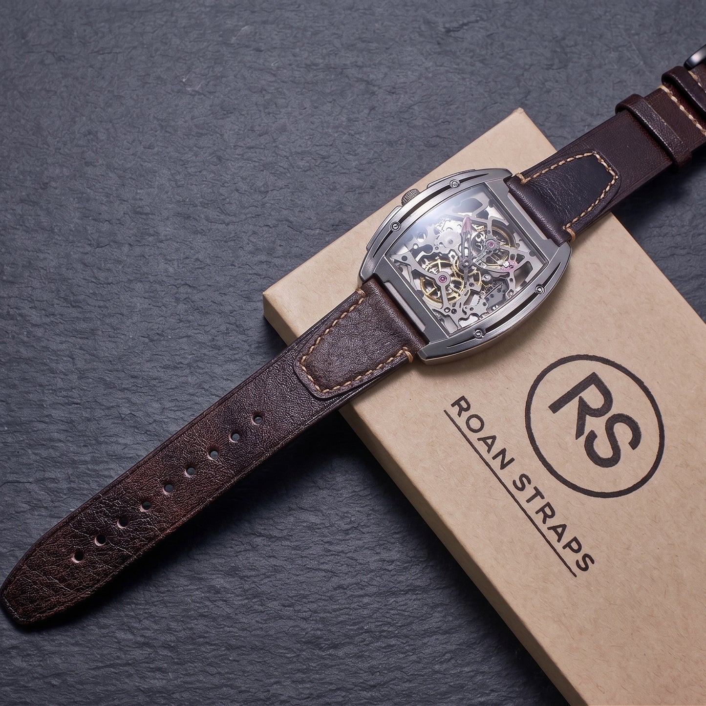 ROAN Straps  |  Dark Brown Crazy Horse Leather Watch Strap - Genuine Vintage Pull-up Leather Strap（18mm 20mm 22mm 24mm)