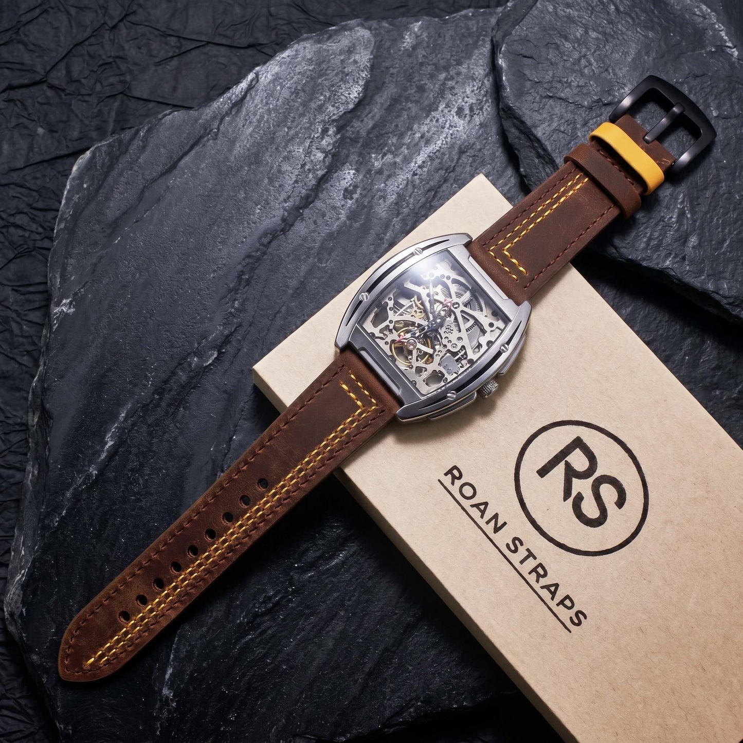 ROAN Premium Contrast-Stitch Genuine Leather Strap for CIGA Design
