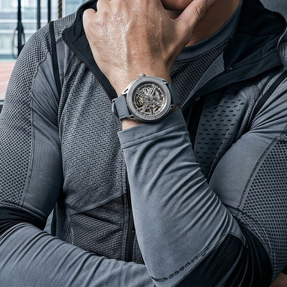 ROANSTRAPS | Steel Grey - Core-Weave Series | Premium FKM Rubber Watch Strap, Grade 5 Titanium Hardware