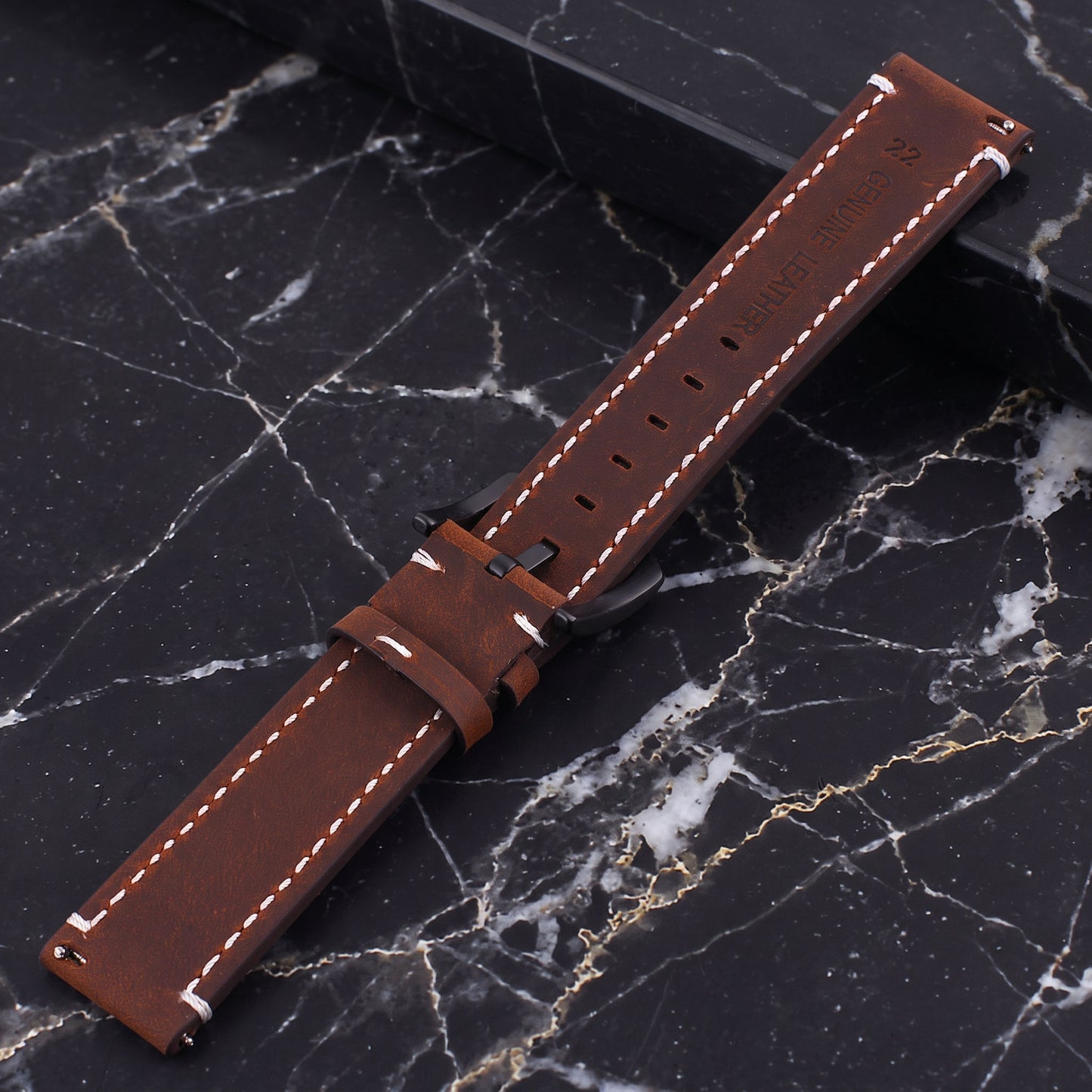 ROAN Saddle Brown Leather Watch Strap