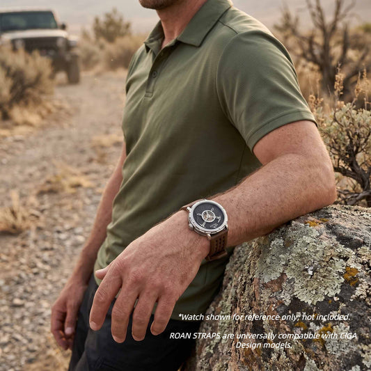 ROAN Straps | Kaffee Fluorkautschukarmband der Spitzenklasse mit FMK-Qualität – dichtes Aushöhlungsdesign im Matrix-Stil – atmungsaktives, wasserdichtes, staubdichtes FKM-Fluorelastomer-Uhrenarmband (18 mm, 19 mm, 20 mm, 21 mm, 22 mm, 24 mm)