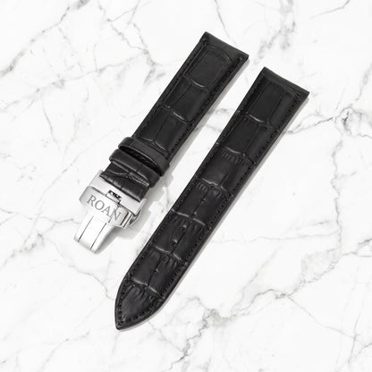 ROAN Heritage Alligator Grain Leather Strap with Deployant Clasp