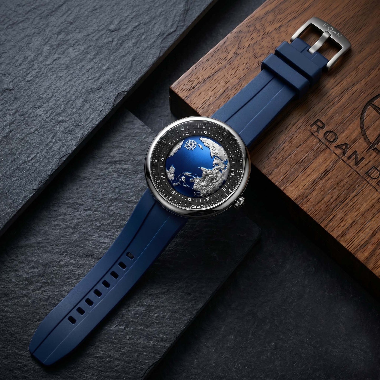 ROANSTRAPS | "Dual-Track Abyss" - Premium FKM Rubber Watch Strap, Grade 5 Titanium Hardware (Custom Engraving Included)