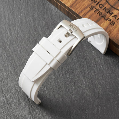 ROANSTRAPS | "Obsidian Stealth" - Premium FKM Rubber Watch Strap, Grade 5 Titanium Hardware (Custom Engraving Included)
