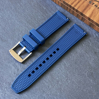 ROANSTRAPS | "Abyss Grid" - Premium FKM Rubber Watch Strap, Grade 5 Titanium Hardware (Custom Engraving Included)