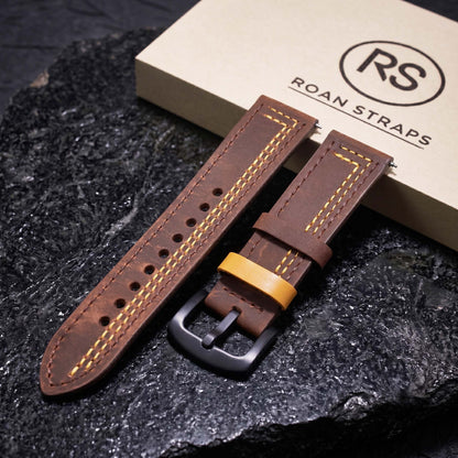 ROAN Premium Contrast-Stitch Genuine Leather Strap for CIGA Design