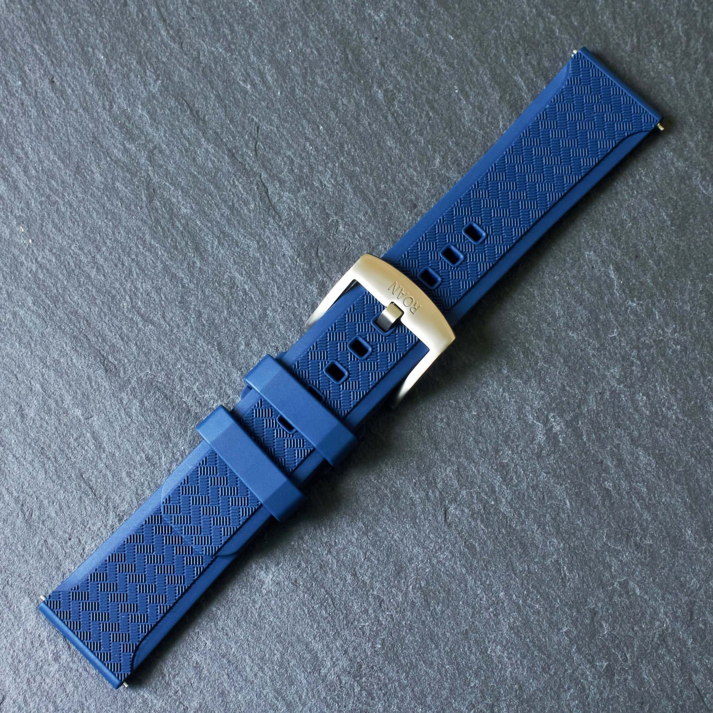 ROANSTRAPS | Midnight Blue - Core-Weave Series | Premium FKM Rubber Watch Strap, Grade 5 Titanium Hardware